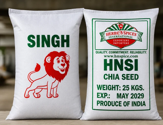 Chia Seed — 25 kg sacks packed under the SINGH brand